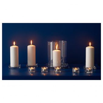 ГЛАСИГ Подсвечник для греющей свечи, прозрачное стекло, 5x5 см
