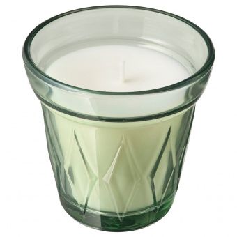 ВЭЛЬДОФТ Ароматическая свеча в стакане, светло-зеленый Утренняя роса, светло-зеленый, 8 см