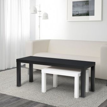 картинка ЛАКК Комплект столов, 2 шт, черный, белый от магазина Wmart
