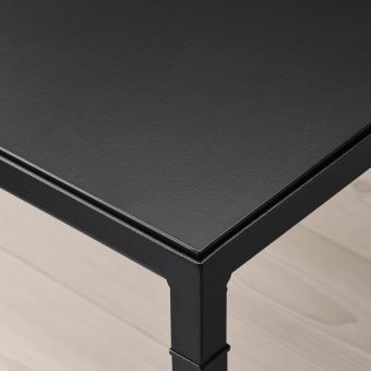 НИБОДА Журнальный стол/2-сторон столешница, темно-серый под бетон, черный, 75x60x50 см