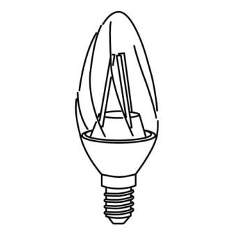 РИЭТ Светодиод E14 200 лм, свечеобразный, витой прозрачный