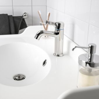 ВОКСНАН Смеситель для раковины с выпуском, хромированный