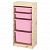 картинка TROFAST ТРУФАСТ Комбинация д/хранения+контейнеры - светлая беленая сосна/розовый 44x30x91 см от магазина Wmart