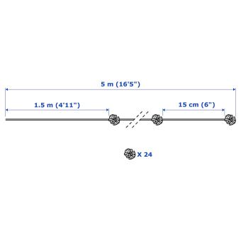 ЛИВСОР Гирлянда, 24 светодиода, для помещений, тюль белый