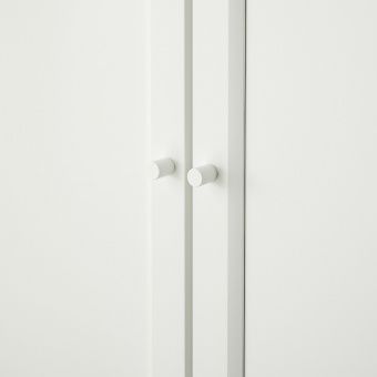картинка БИЛЛИ / ОКСБЕРГ Стеллаж/панельные/стеклянные двери, белый, 160x30x202 см от магазина Wmart