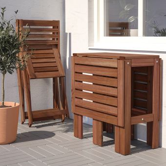 картинка ЭПЛАРО Стол+2 складных стула,д/сада, коричневая морилка от магазина Wmart