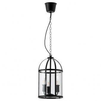 картинка ГАЛИОН Подвесной светильник, черный, прозрачный стекло, 25 см от магазина Wmart