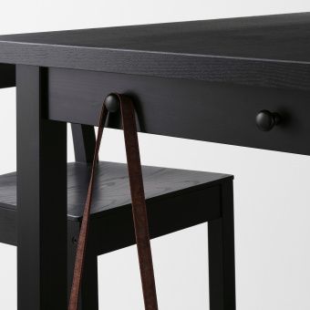 картинка НОРДВИКЕН Барный стол, черный, 140x80 см от магазина Wmart