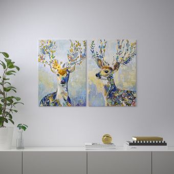 ПЬЕТТЕРИД Картина, Разноцветный олень, 50x70 см