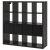 картинка КАЛЛАКС Стеллаж с 4 вставками, черно-коричневый, черный, 147x147 см от магазина Wmart