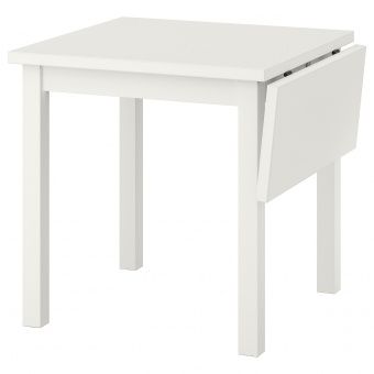 НОРДВИКЕН Стол с откидной полой, белый, 74/104x74 см