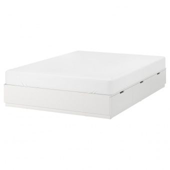 картинка НОРДЛИ Каркас кровати с ящиками, белый, 160x200 см от магазина Wmart