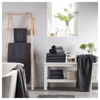 ВОГШЁН Банное полотенце, темно-серый, 70x140 см