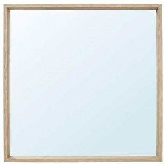 картинка NISSEDAL НИССЕДАЛЬ Зеркало - под беленый дуб 65x65 см от магазина Wmart