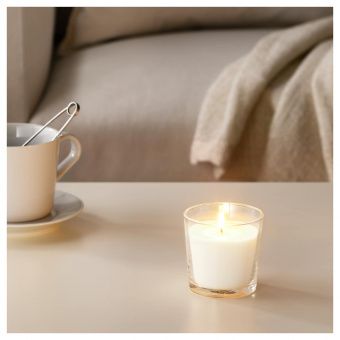 СИНЛИГ Ароматическая свеча в стакане, Сладкая ваниль, естественный, 7.5 см