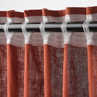 картинка ДЮТОГ Гардины, 1 пара, красно-коричневый, 145x300 см от магазина Wmart