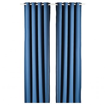 картинка HILLEBORG ХИЛЛЕБОРГ Затемняющие гардины, 2 шт. - синий 145x300 см от магазина Wmart