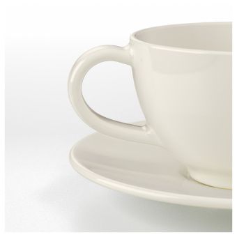 ВАРДАГЕН Чашка чайная с блюдцем, белый с оттенком, 26 сл