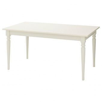 картинка INGATORP ИНГАТОРП Раздвижной стол - белый 155/215x87 см от магазина Wmart