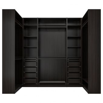 картинка PAX ПАКС Гардероб угловой - черно-коричневый 113/276/113x236 см от магазина Wmart