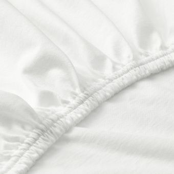 картинка ЛЕН Простыня натяжная, белый, 70x160 см от магазина Wmart