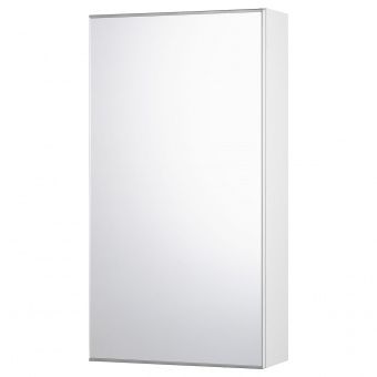 картинка FISKÅN ФИСКОН Зеркальный шкаф с 1 дверцей - белый 40x15x75 см от магазина Wmart