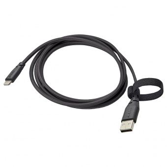 картинка ЛИЛЛЬХУЛЬТ Кабель USB тип А – lightning, темно-серый, 1.5 м от магазина Wmart