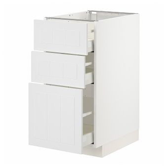 картинка METOD МЕТОД / MAXIMERA МАКСИМЕРА Напольный шкаф с 3 ящиками - белый/Стенсунд белый 40x60 см от магазина Wmart