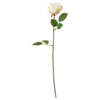 СМИККА Цветок искусственный, Роза, белый, 52 см