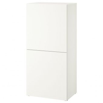 картинка BESTÅ БЕСТО Стеллаж с дверьми - белый Лаппвикен/белый 60x42x129 см от магазина Wmart