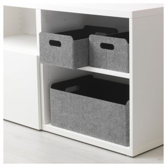 БЕСТО Коробка, серый, 32x51x21 см