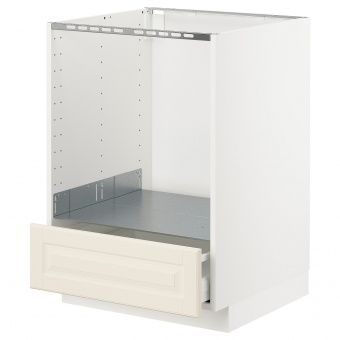 картинка METOD МЕТОД / MAXIMERA МАКСИМЕРА Напольный шкаф д/духовки, с ящиком - белый/Будбин белый с оттенком 60x60 см от магазина Wmart