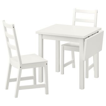 картинка NORDVIKEN НОРДВИКЕН / NORDVIKEN НОРДВИКЕН Стол и 2 стула - белый/белый 74/104x74 см от магазина Wmart