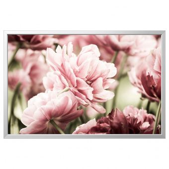 картинка BJÖRKSTA БЬЁРКСТА Картина с рамой - светло-розовые тюльпаны/цвет алюминия 118x78 см от магазина Wmart