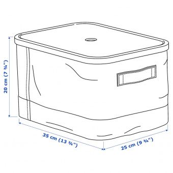 РАБЛА Коробка с крышкой, 25x35x20 см