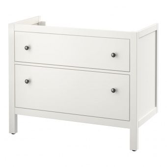 картинка HEMNES ХЕМНЭС Шкаф для раковины с 2 ящ - белый 100x47x83 см от магазина Wmart