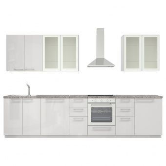 картинка METOD МЕТОД Кухня - белый/Рингульт светло-серый 340x60x228 см от магазина Wmart