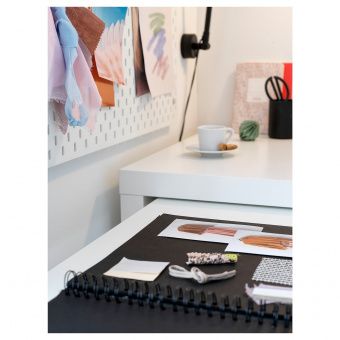 МАЛЬМ Письменный стол с выдвижной панелью, белый, 151x65 см