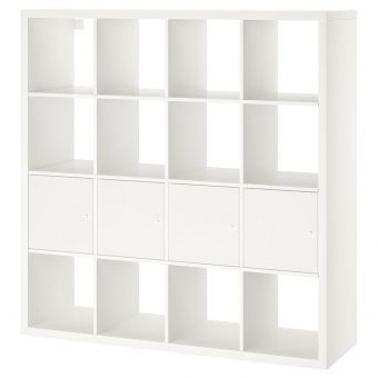 картинка КАЛЛАКС Стеллаж с 4 вставками, белый, 147x147 см от магазина Wmart