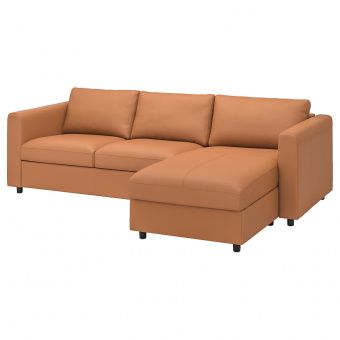 картинка VIMLE ВИМЛЕ 3-местный диван - с козеткой/Гранн/Бумстад золотисто-коричневый от магазина Wmart