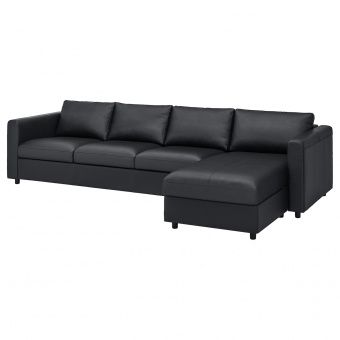 картинка VIMLE ВИМЛЕ 4-местный диван - с козеткой/Гранн/Бумстад черный от магазина Wmart