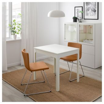 ЭКЕДАЛЕН Раздвижной стол, белый, 80/120x70 см