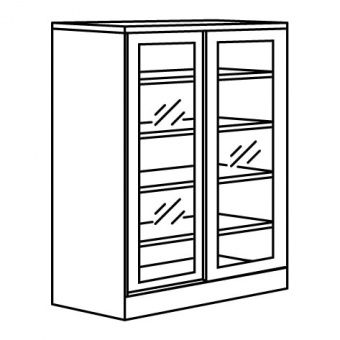 СЮВДЕ Шкаф со стеклянными дверцами, белый, 100x123 см