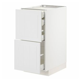картинка METOD МЕТОД / MAXIMERA МАКСИМЕРА Напольн шк 2фасада/2низ/1срд/1вс ящ - белый/Стенсунд белый 40x60 см от магазина Wmart