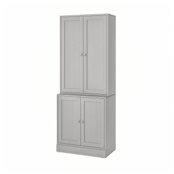 картинка HAVSTA ХАВСТА Комбинация для хранения с дверцами - серый 81x47x212 см от магазина Wmart