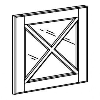 БУДБИН Стеклянная дверца с переплетом, белый с оттенком, 40x40 см