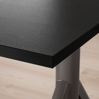 ИДОСЕН Стол/трансф, черный, темно-серый, 120x70 см