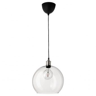 картинка JAKOBSBYN ЯКОБСБЮН / JÄLLBY ЭЛЛЬБИ Подвесной светильник - прозрачное стекло/никелированный от магазина Wmart