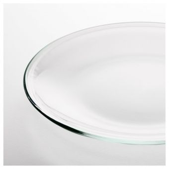 ОППЕН Тарелка, прозрачное стекло, 23 см