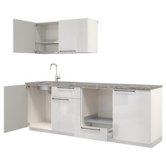 картинка METOD МЕТОД Кухня - белый/Рингульт светло-серый 240x60x208 см от магазина Wmart